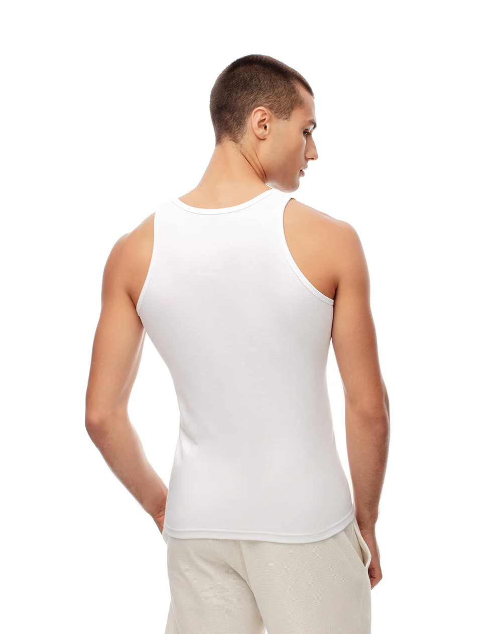 Camisilla slim algodón x2unds blanca hombre - Image 2