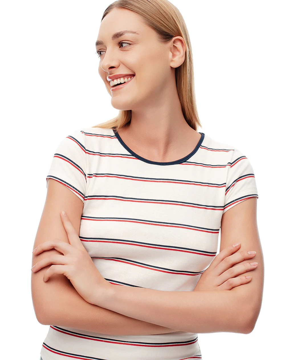 Camiseta slim algodón rayas mujer - Image 4