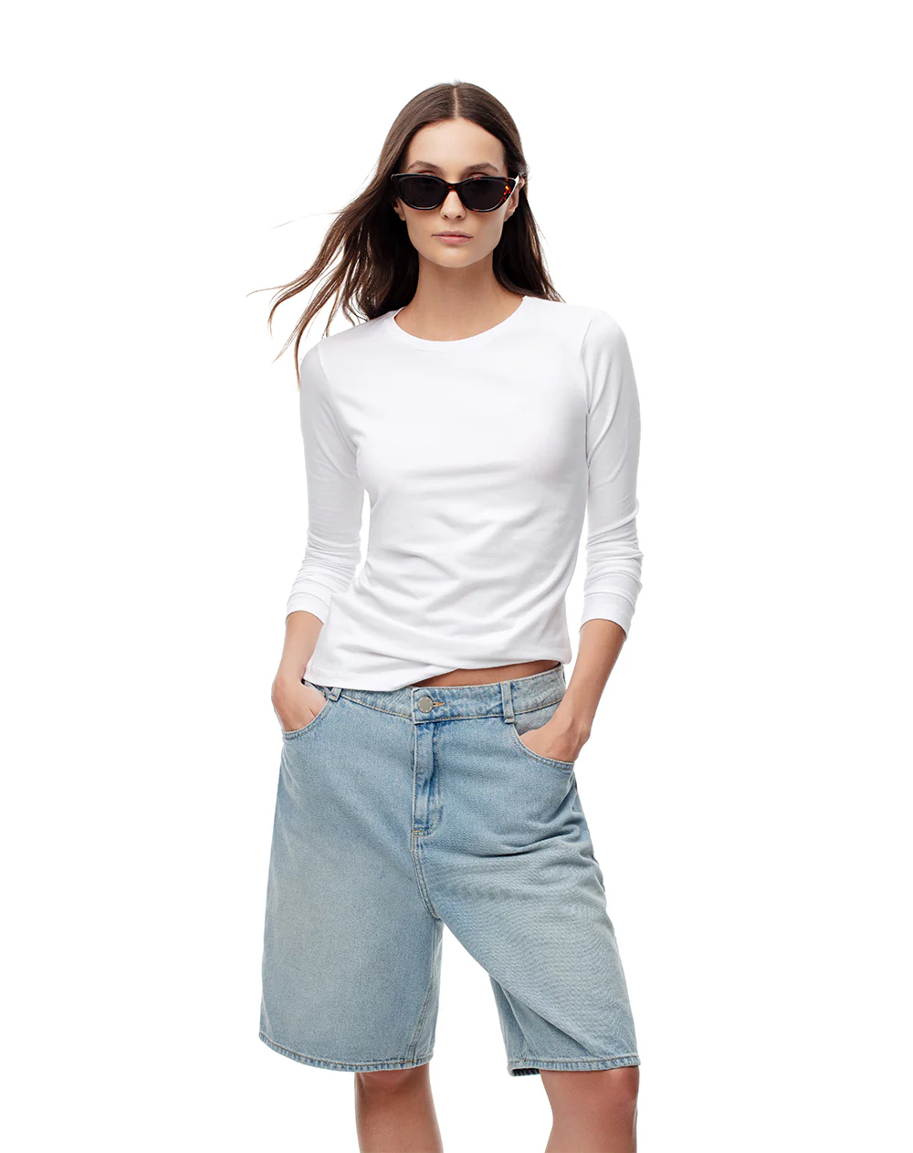 Camibuzo slim algodón blanco mujer