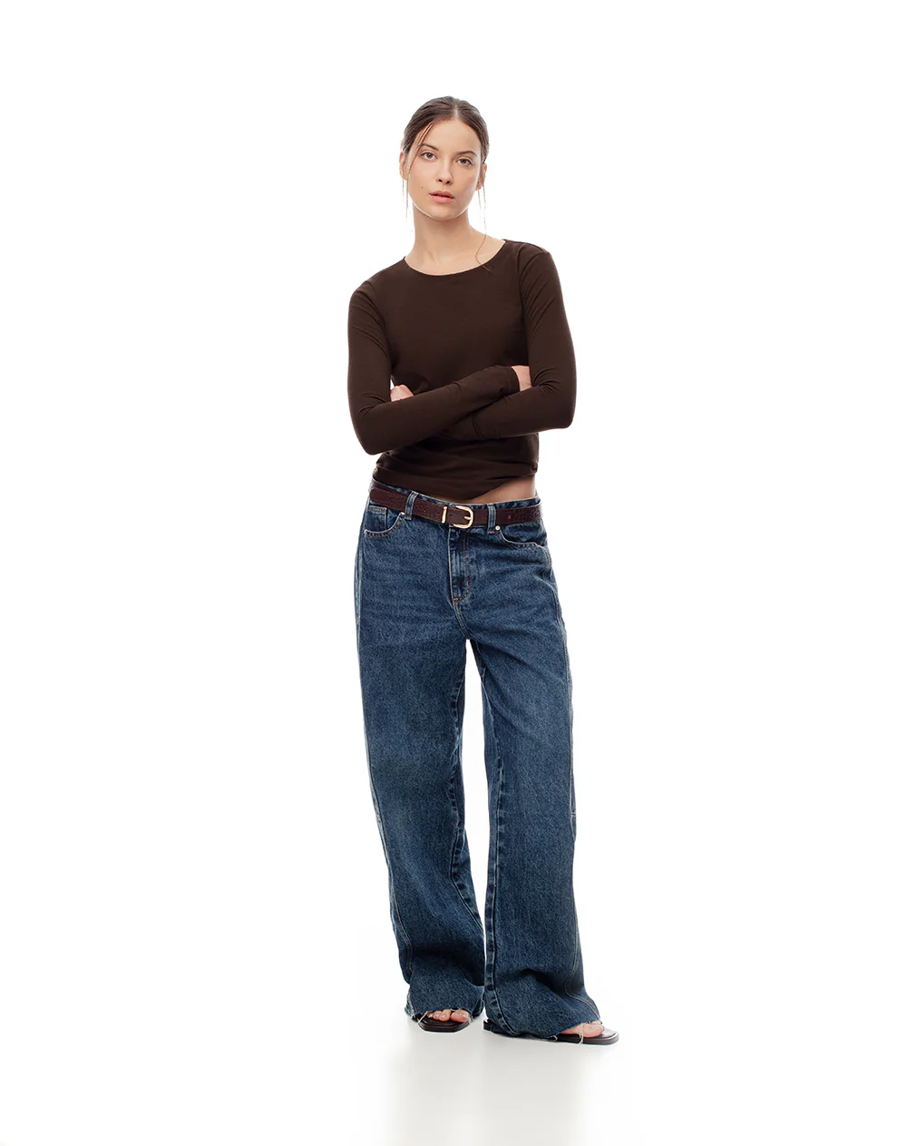 Camibuzo slim algodón chocolate mujer - Image 3