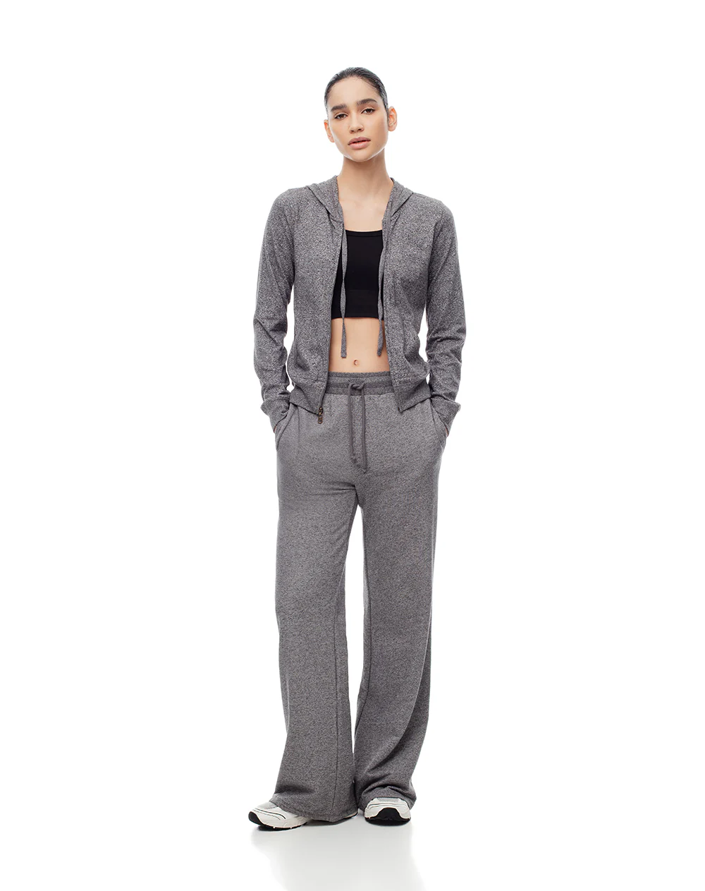 Chaqueta relax algodón gris mujer - Image 4