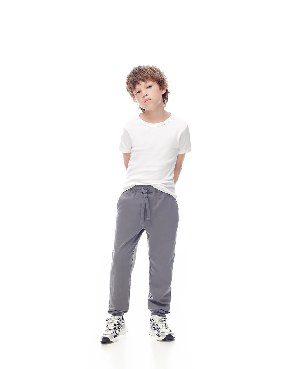 Camiseta slim algodón x2unds blanca niño - Image 3