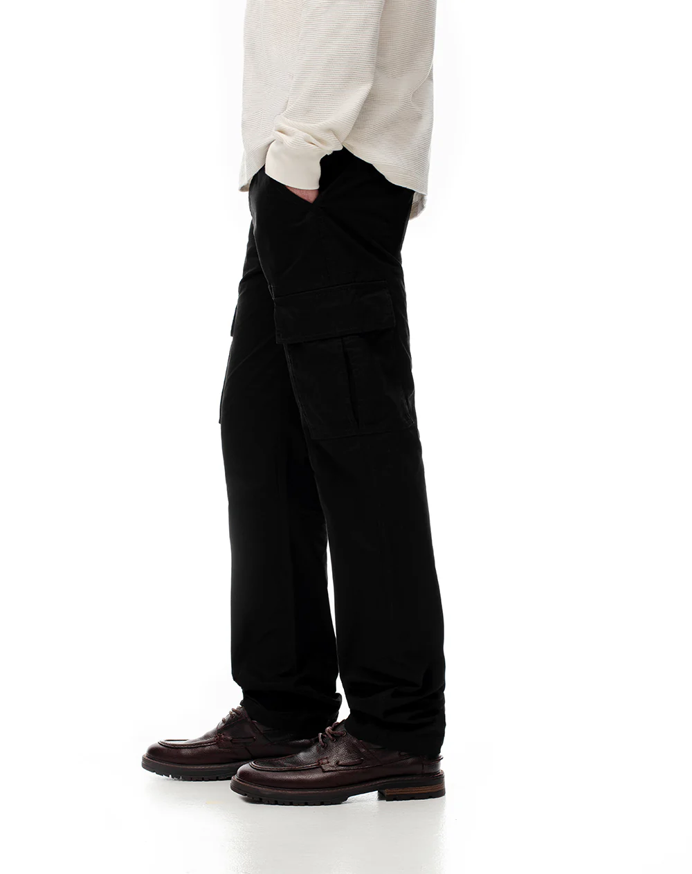Pantalón cargo slim algodón negro hombre - Image 4