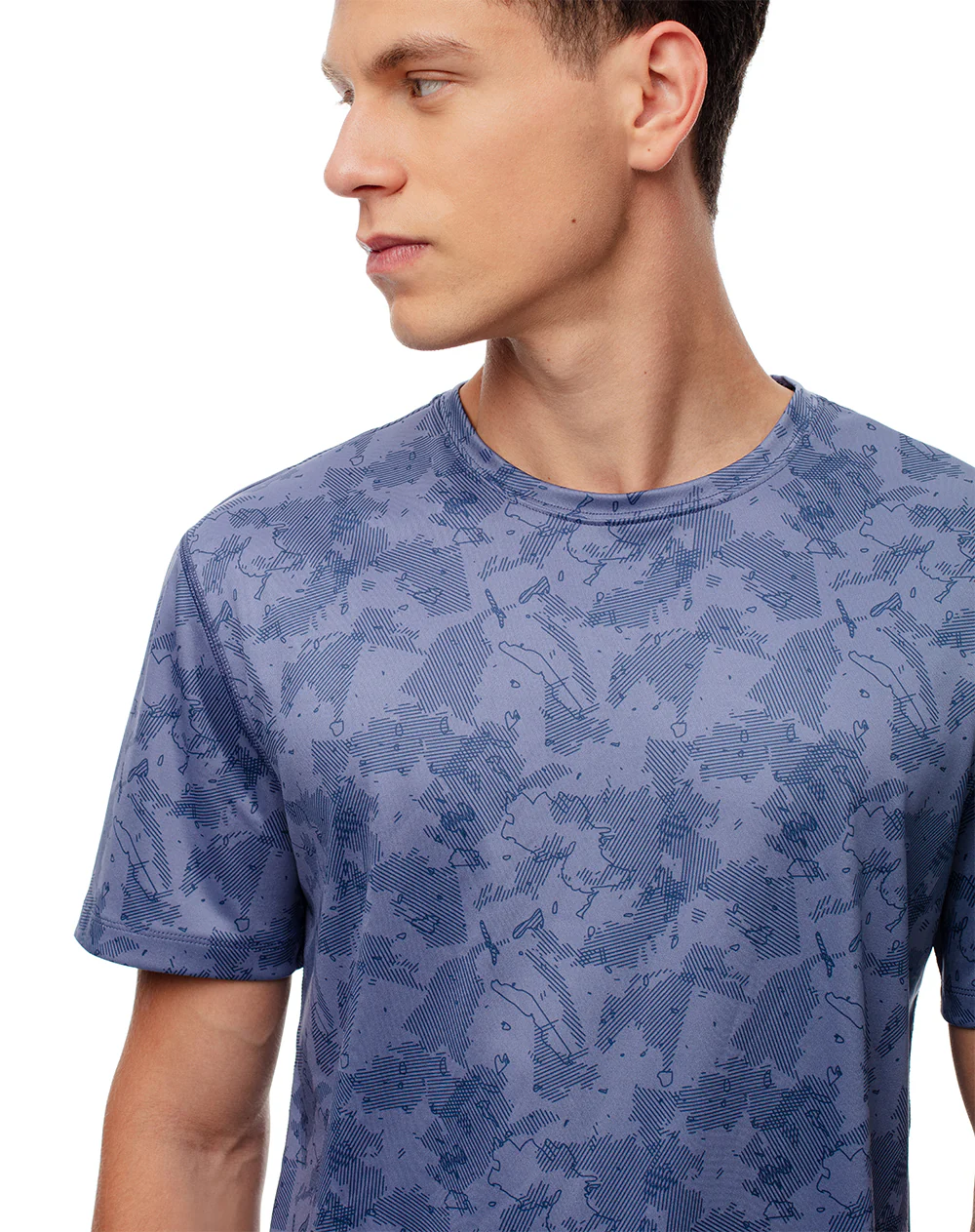 Camiseta deportiva control humedad azul hombre - Image 3