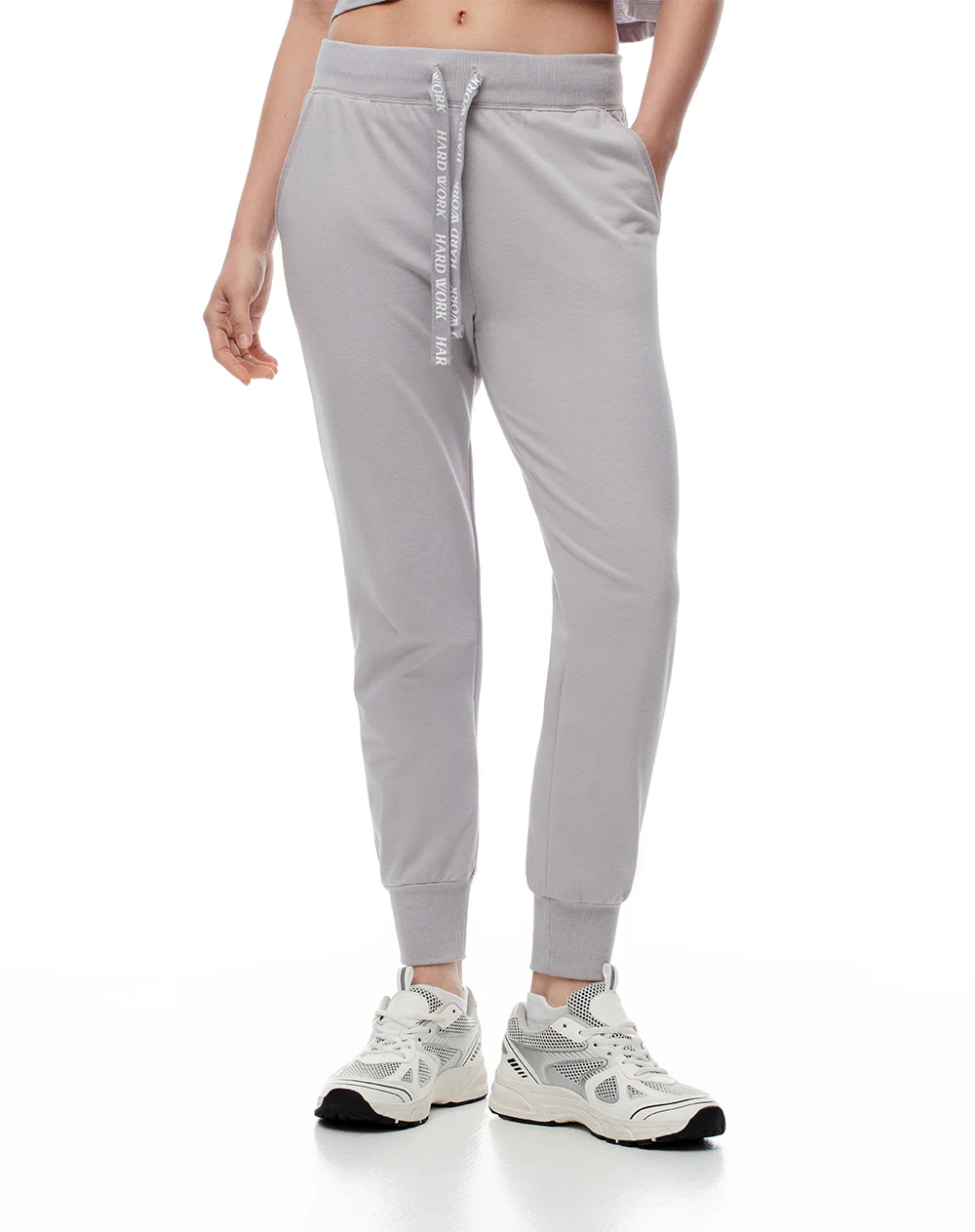 Jogger tiro medio algodón gris mujer - Image 4