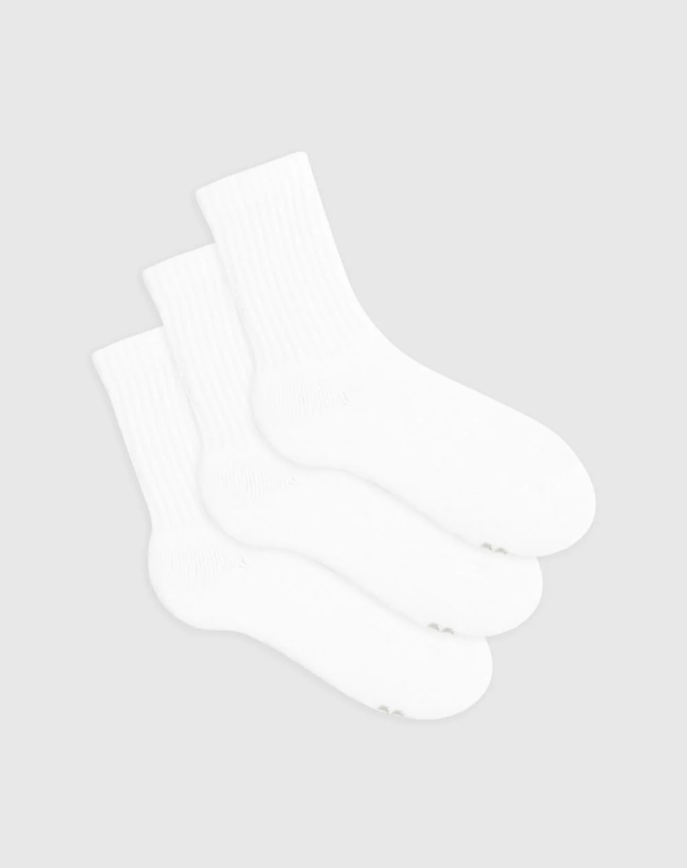 Medias hombre largas algodón pack x3 blancas