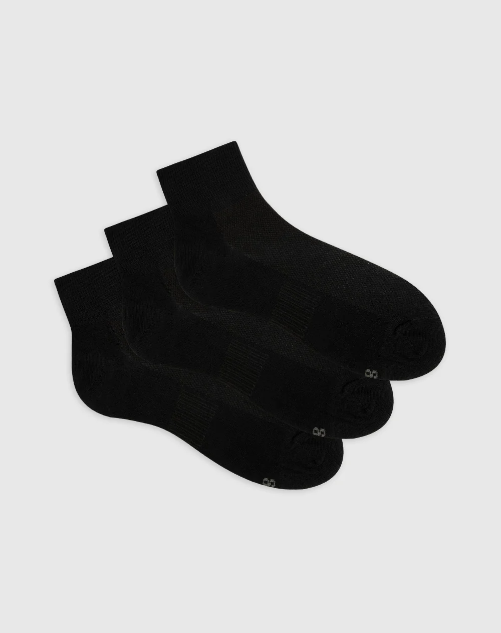 Medias hombre tobillera acolchadas pack x3 negras