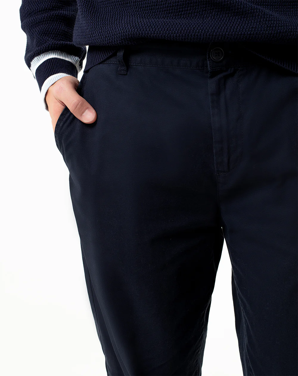 Pantalón chino slim drill algodón azul hombre - Image 4