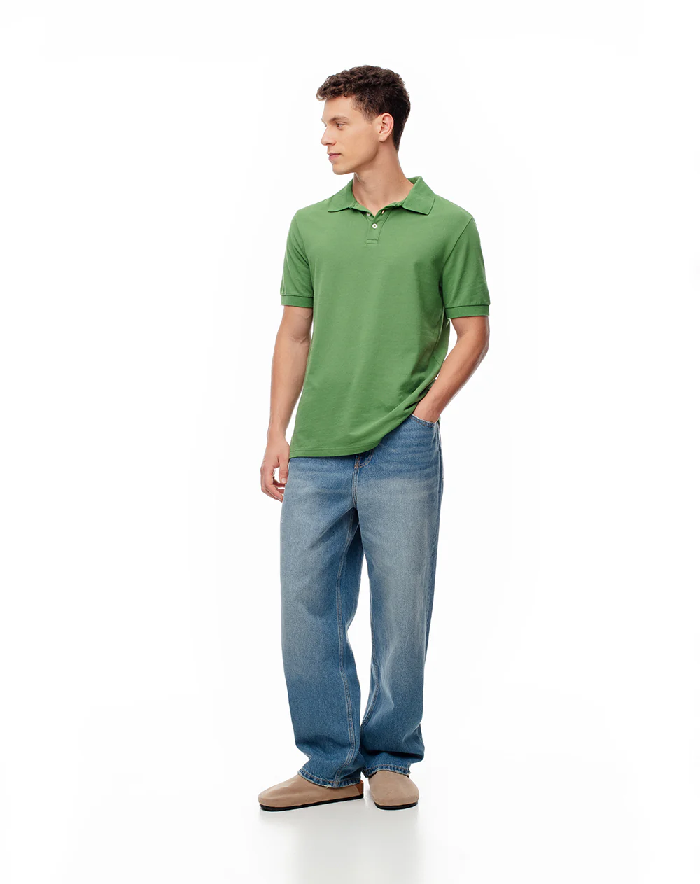 Polo slim algodón verde hombre - Image 4