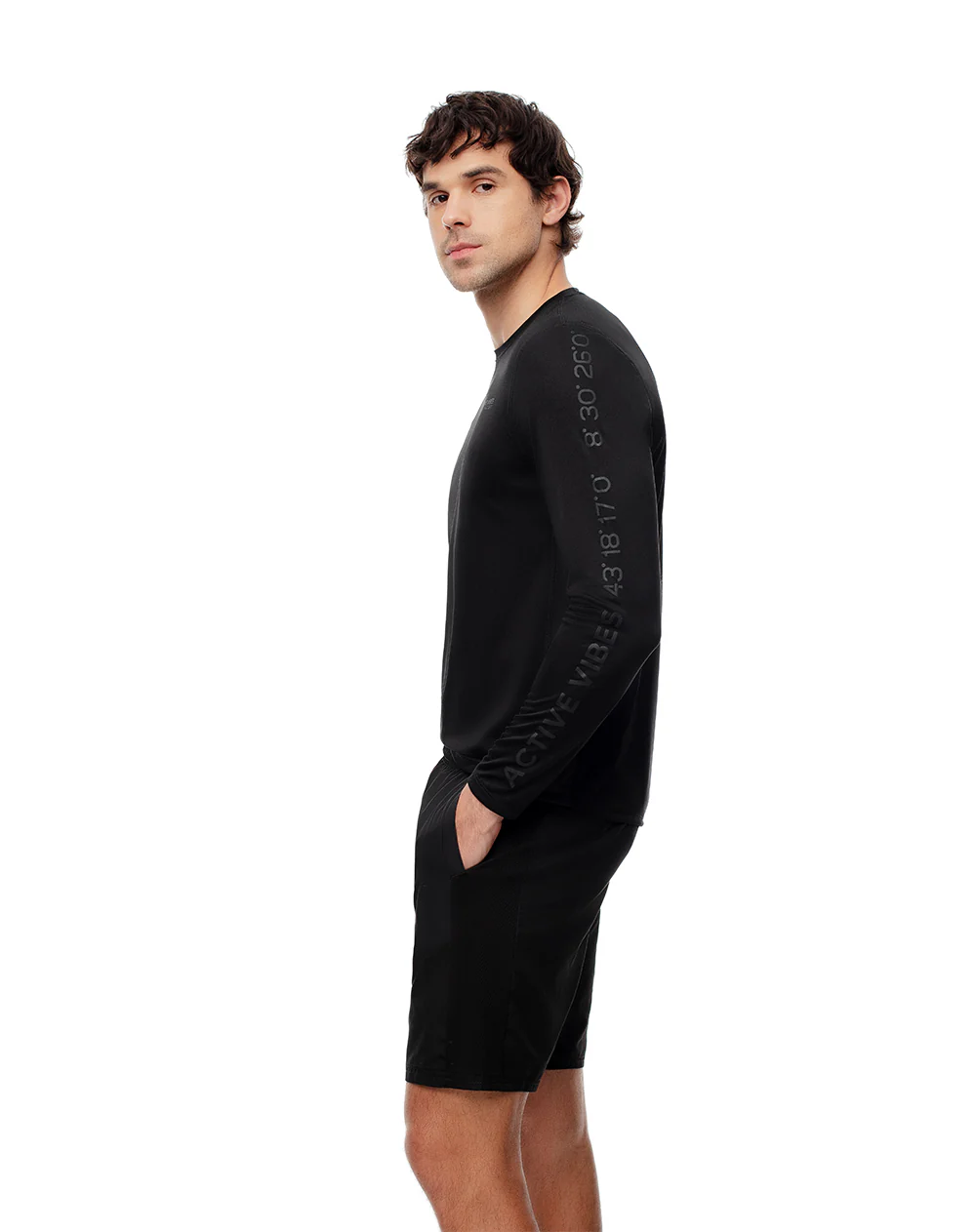 Pantaloneta deportiva secado rápido negra hombre - Image 3