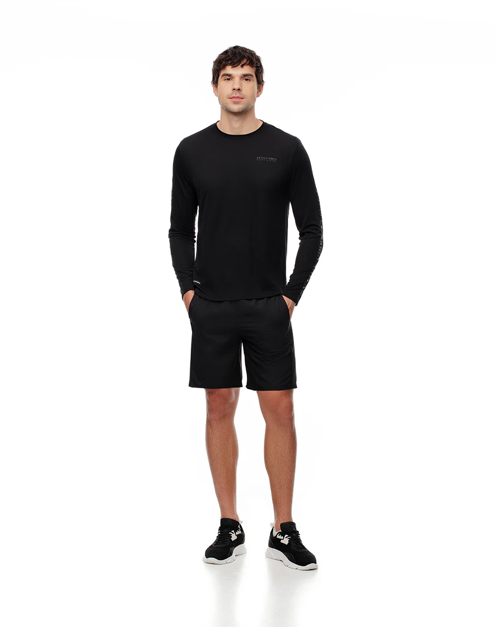 Pantaloneta deportiva secado rápido negra hombre - Image 5