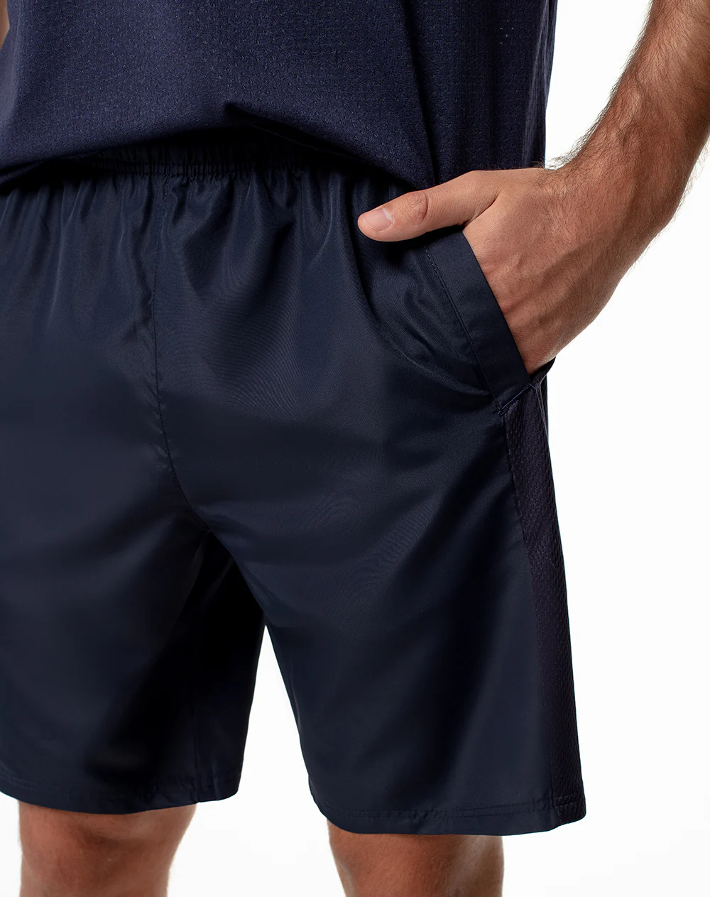 Pantaloneta deportiva secado rápido azul hombre - Image 4