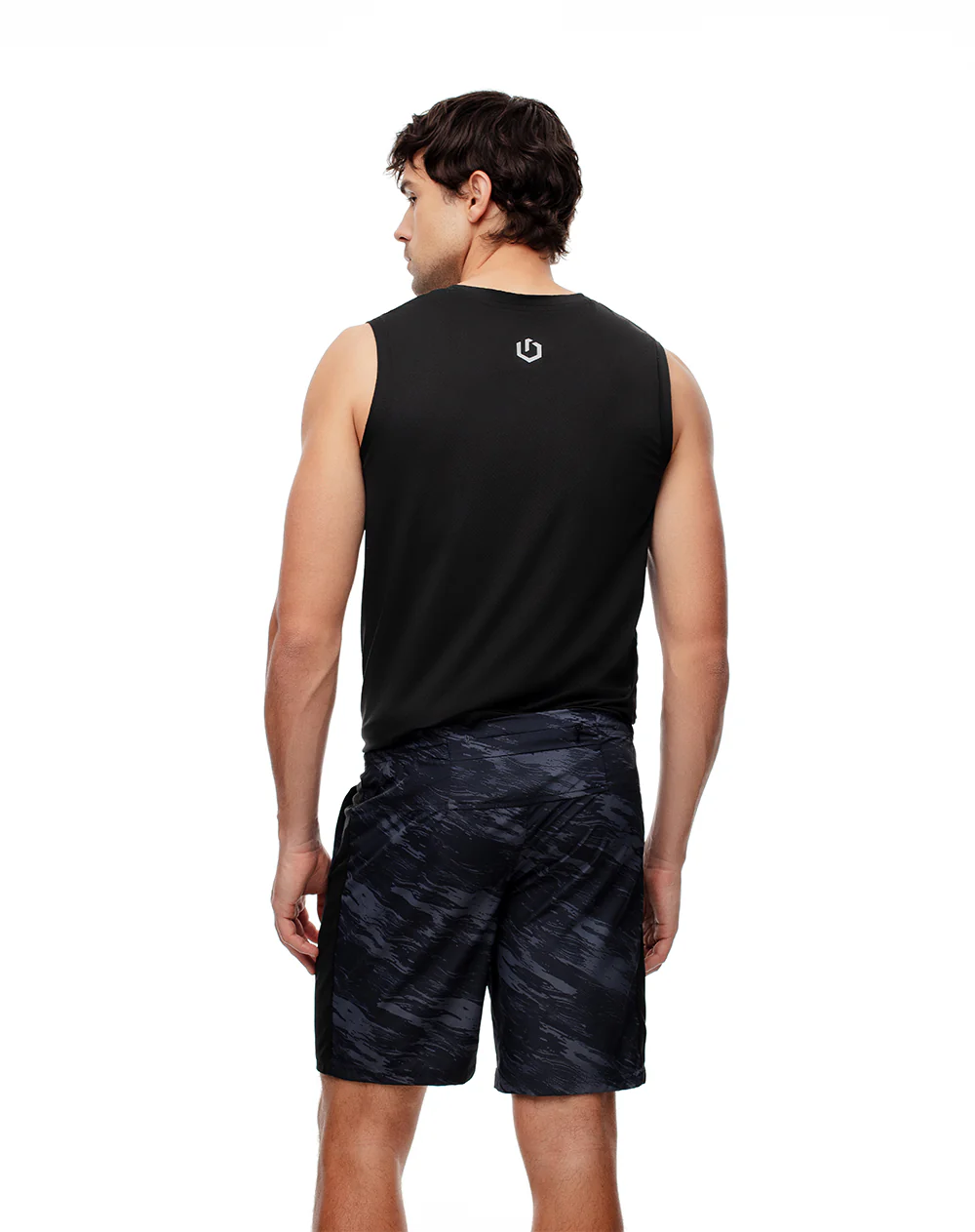 Pantaloneta deportiva secado rápido negra hombre - Image 3