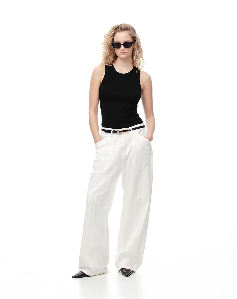 Camiseta esqueleto slim rib algodón negra mujer - Image 4