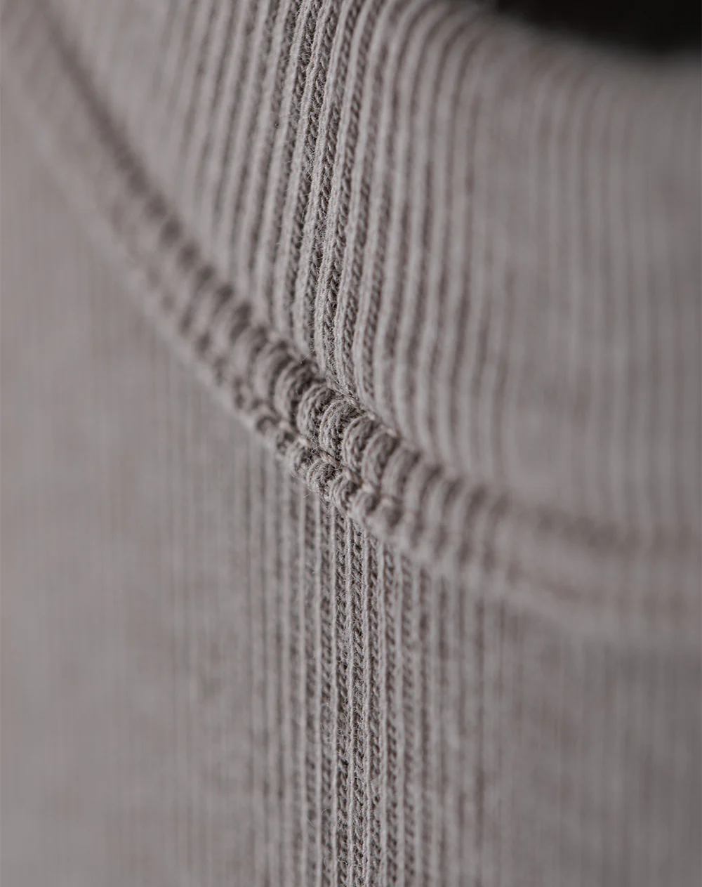 Camiseta esqueleto slim rib algodón taupe mujer - Image 6