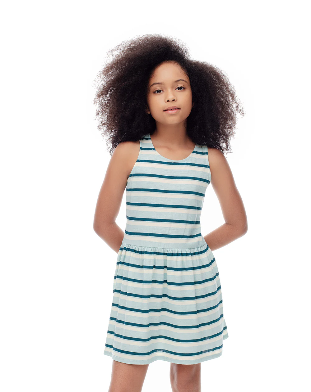Vestido corto algodón rayas niña - Image 7