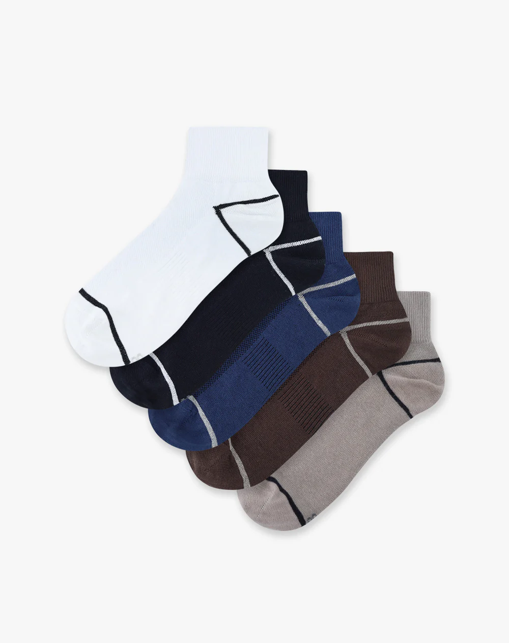 Medias hombre tobillera transpirable pack x5 surtido
