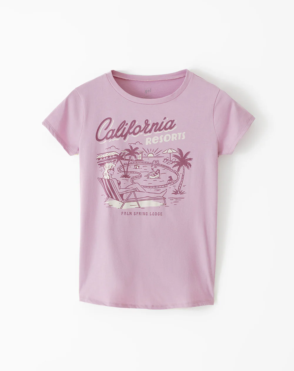 Camiseta regular algodón lila estampada mujer - Image 5
