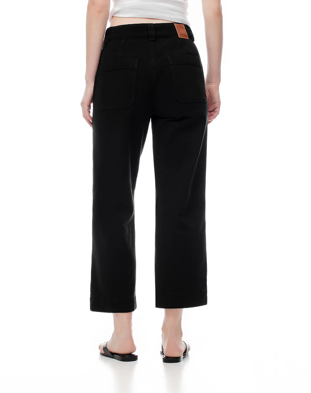 Jean culotte tiro medio negro mujer - Image 2