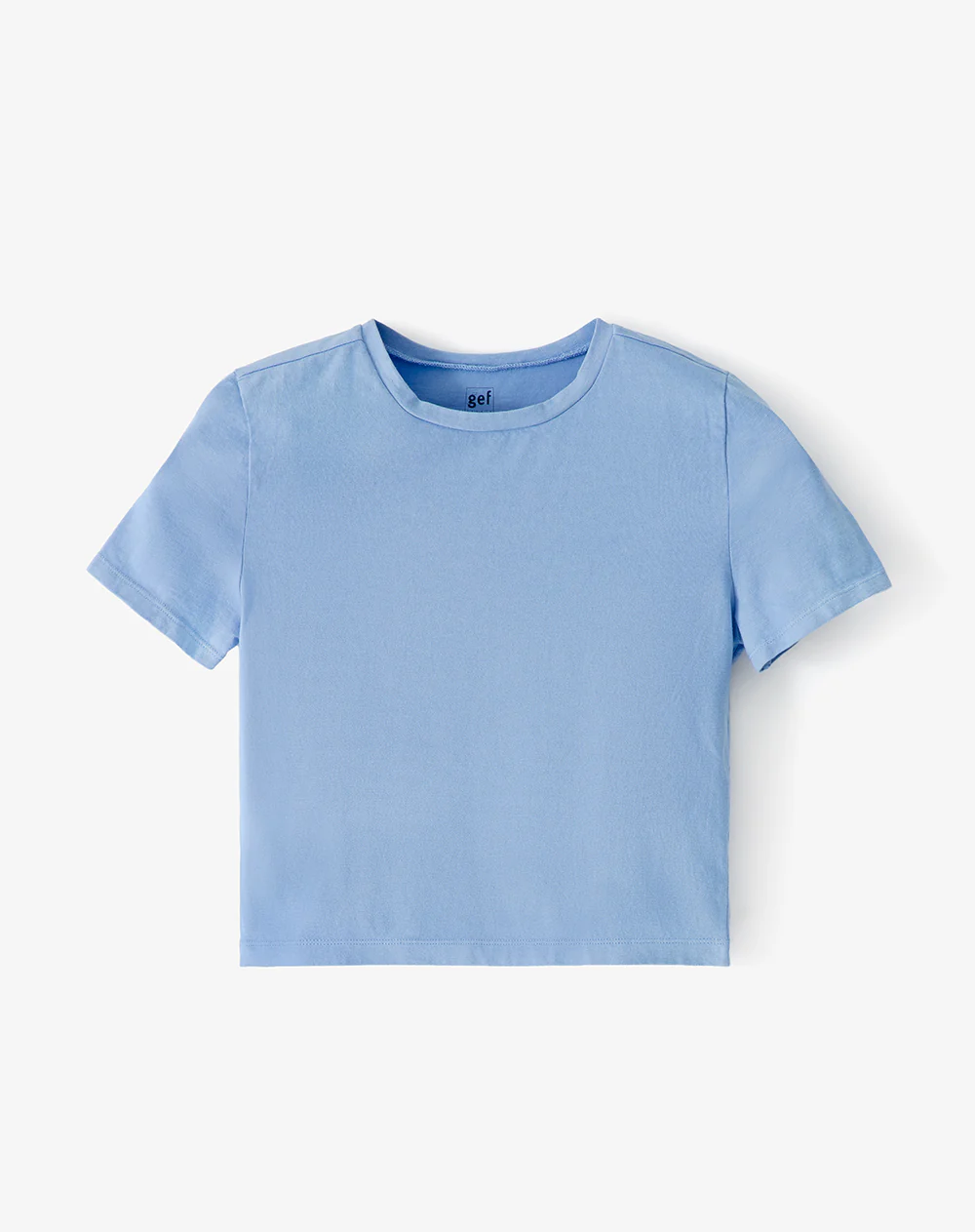 Camiseta crop slim algodón azul mujer - Image 5