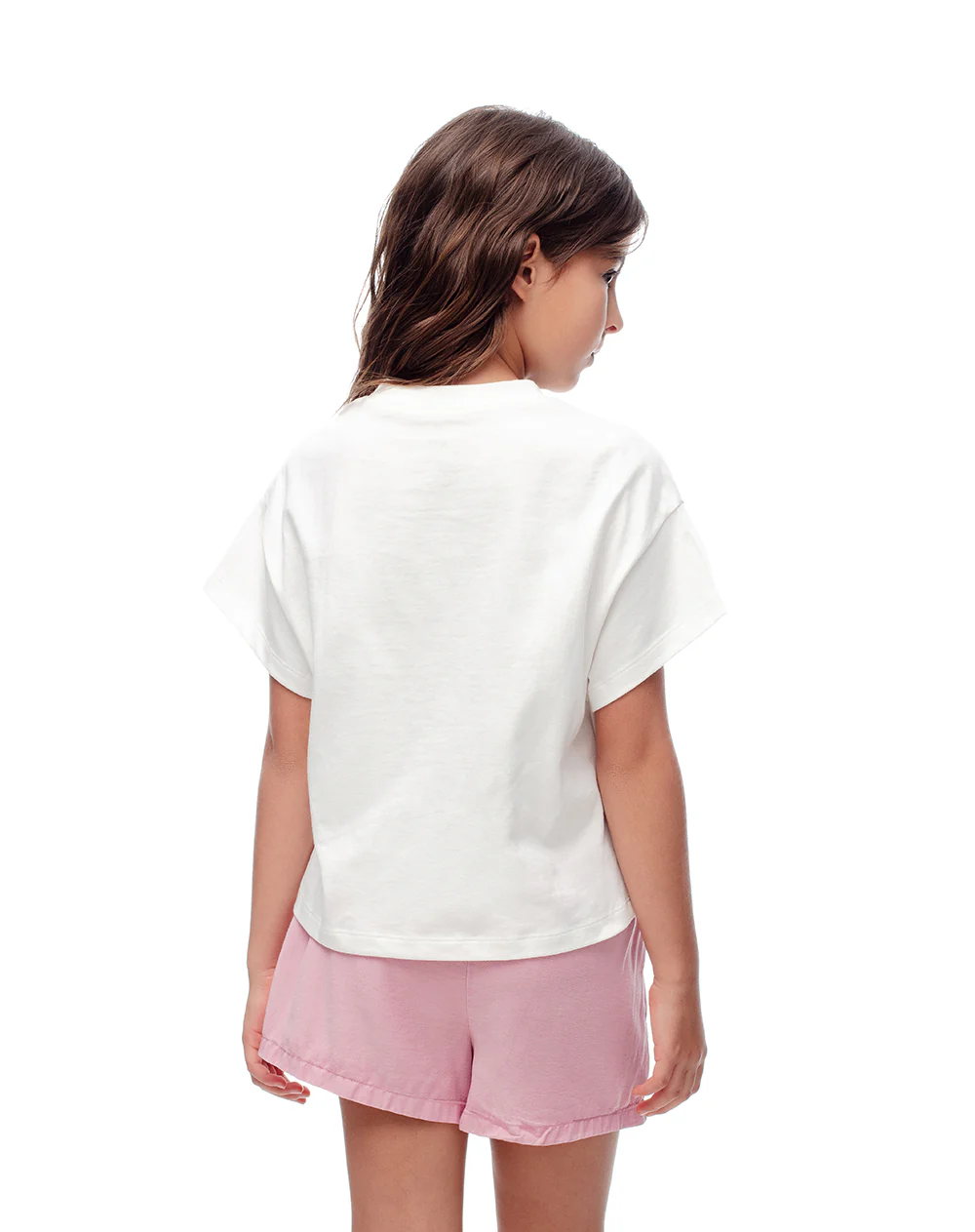 Camiseta regular algodón blanca estampada niña - Image 2