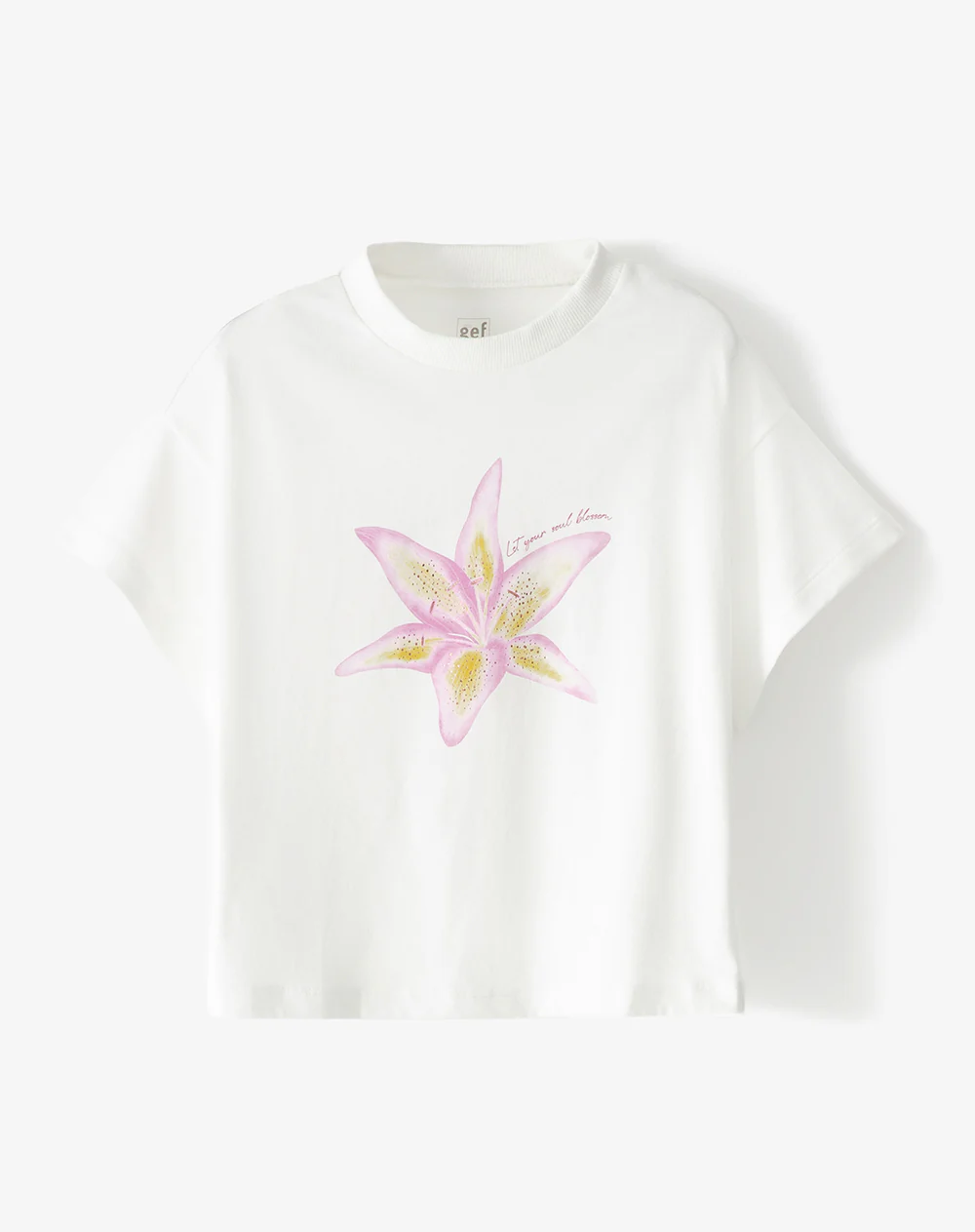 Camiseta regular algodón blanca estampada niña - Image 5