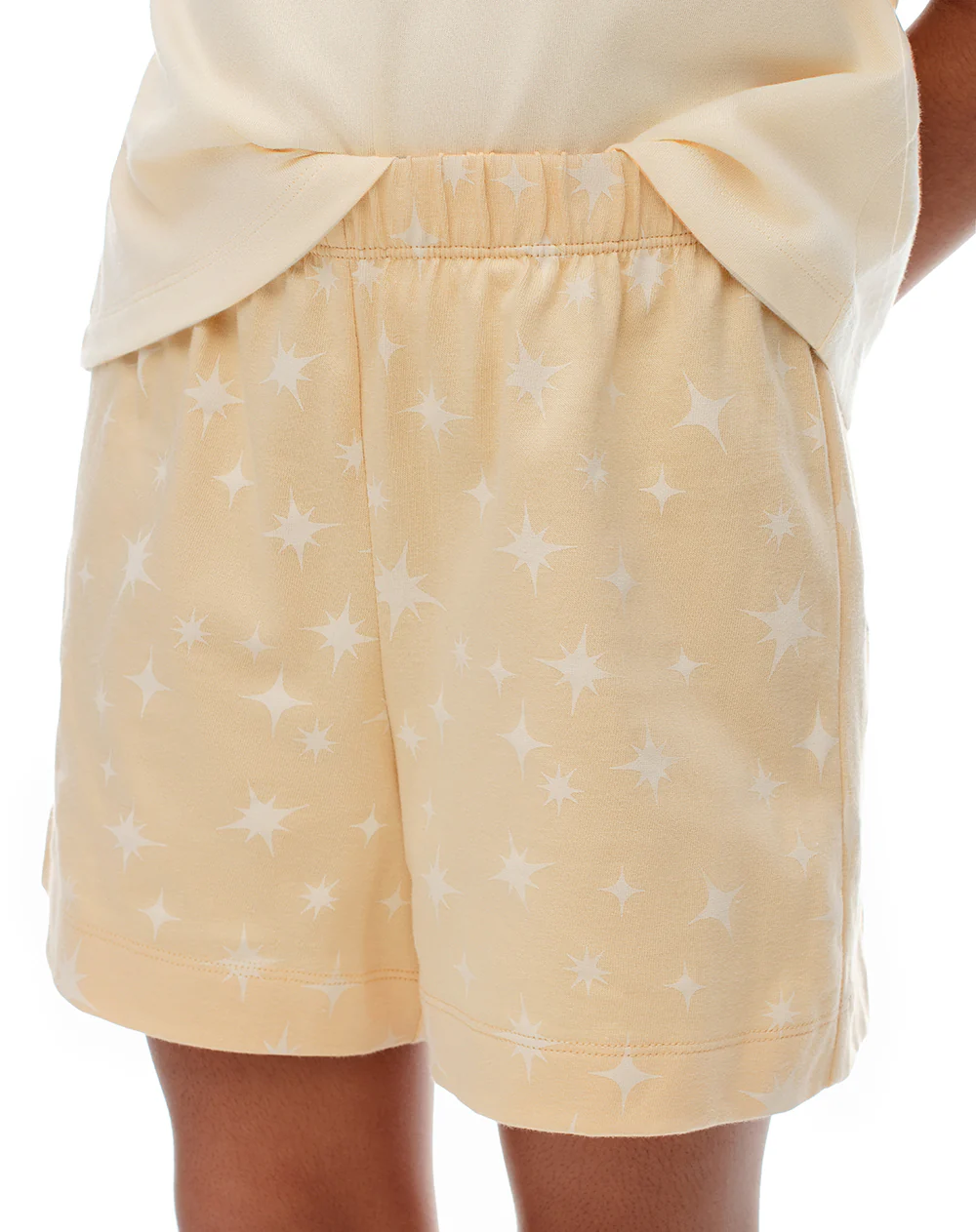 Camiseta + short de pijana algodón amarilla niña - Image 6