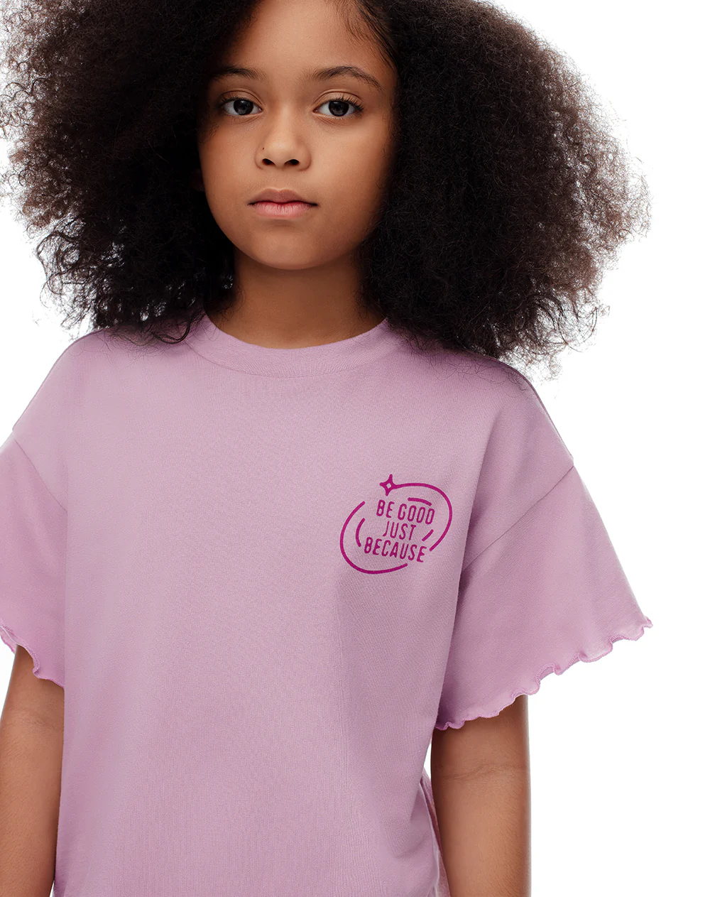 Camiseta + short de pijana algodón lila niña - Image 5