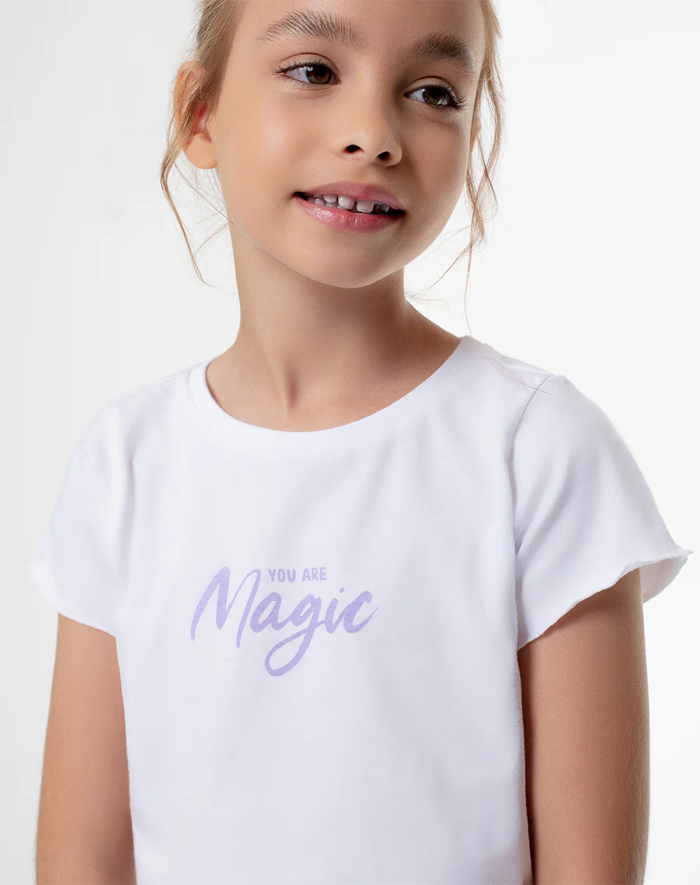 Camiseta + short de pijana niña algodón morada - Image 3
