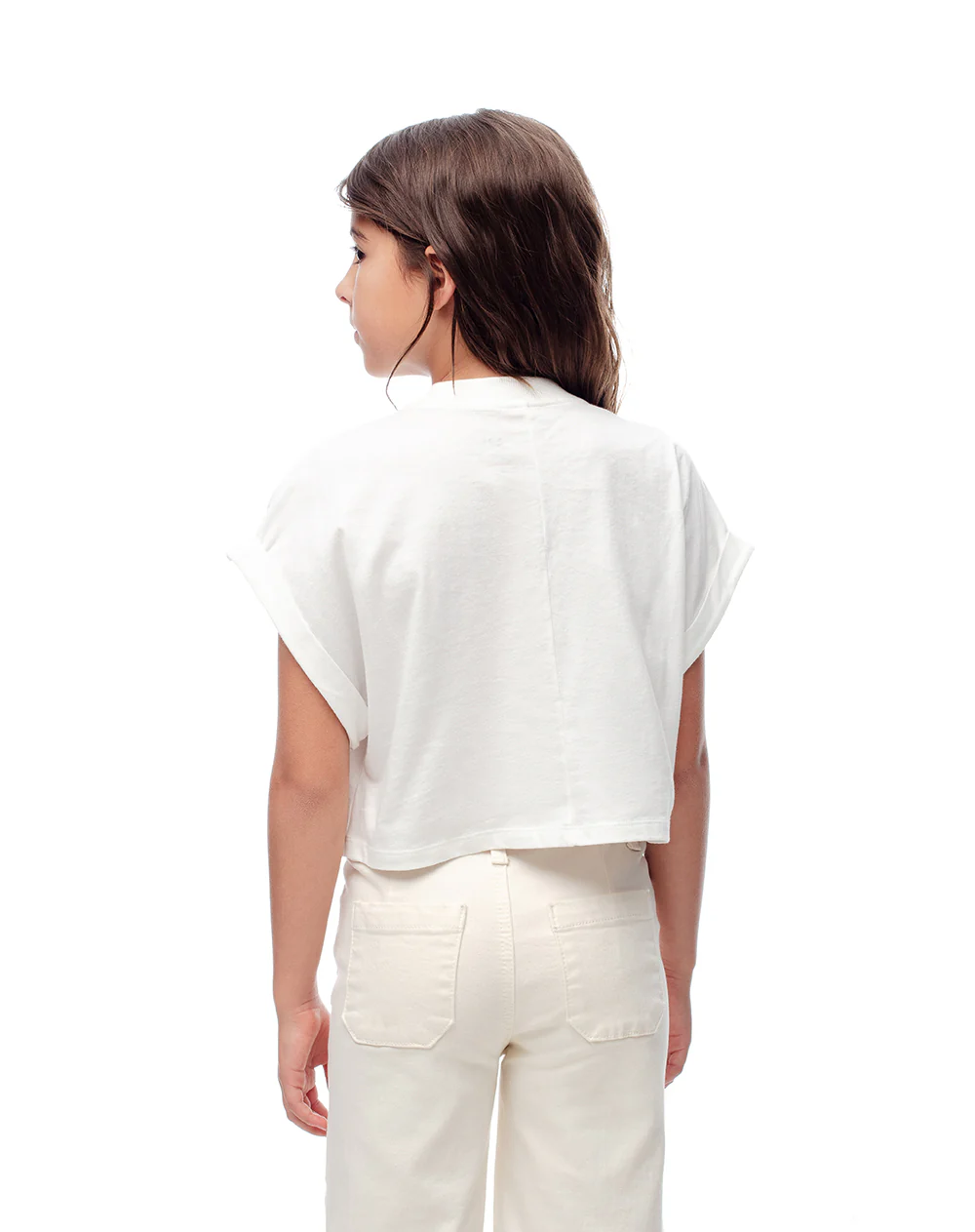 Camiseta regular algodón blanca niña - Image 2
