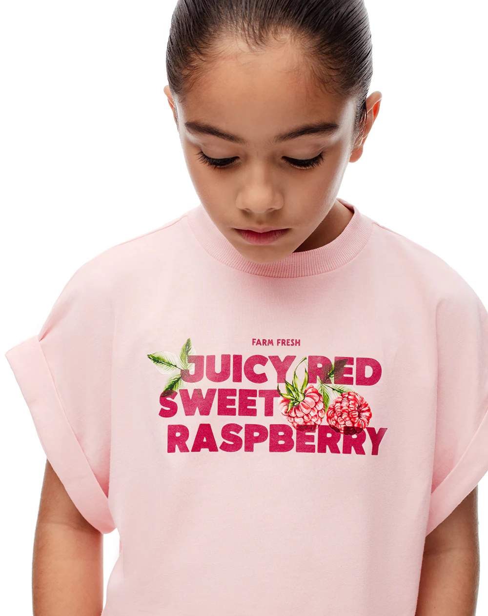 Camiseta regular algodón rosada niña - Image 3