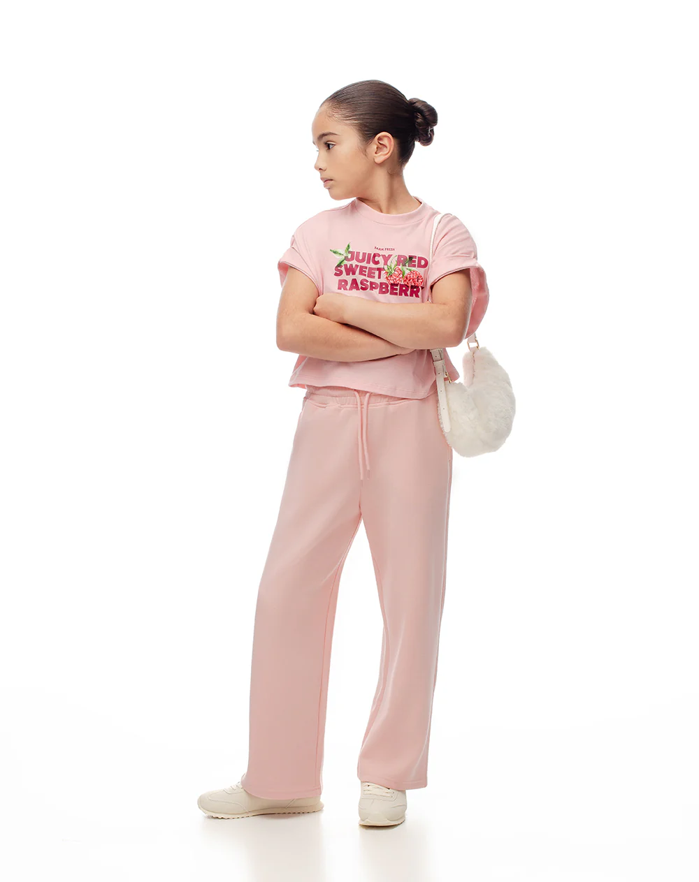 Camiseta regular algodón rosada niña - Image 4
