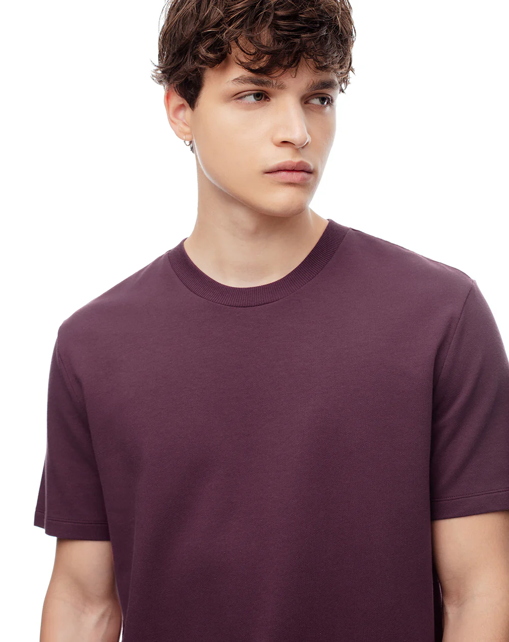 Camiseta oversize algodón vinotinto hombre - Image 3
