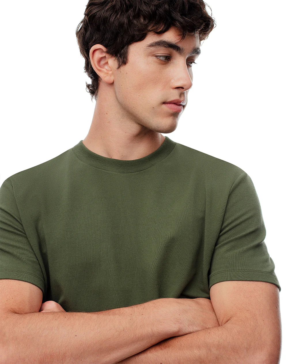 Camiseta oversize algodón verde hombre - Image 3