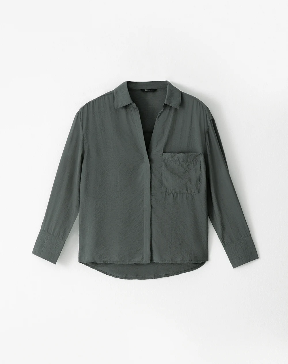 Camisa manga larga regular verde mujer - Image 6