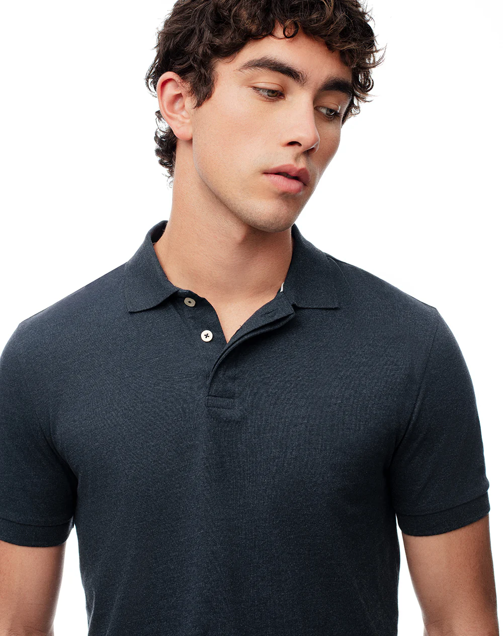 Polo slim algodón azul hombre - Image 3