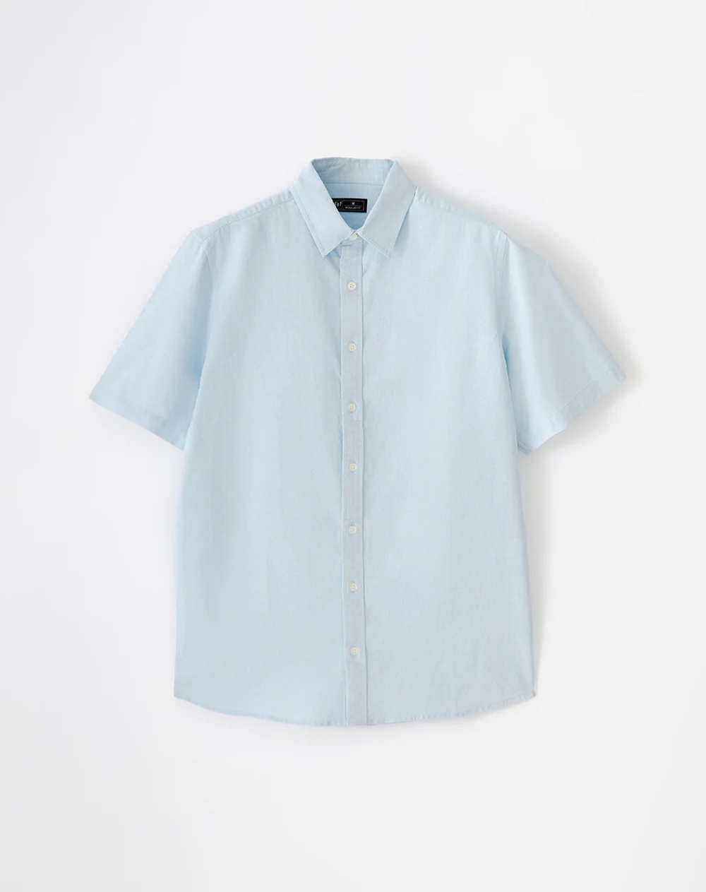 Camisa manga corta regular algodón azul hombre - Image 5