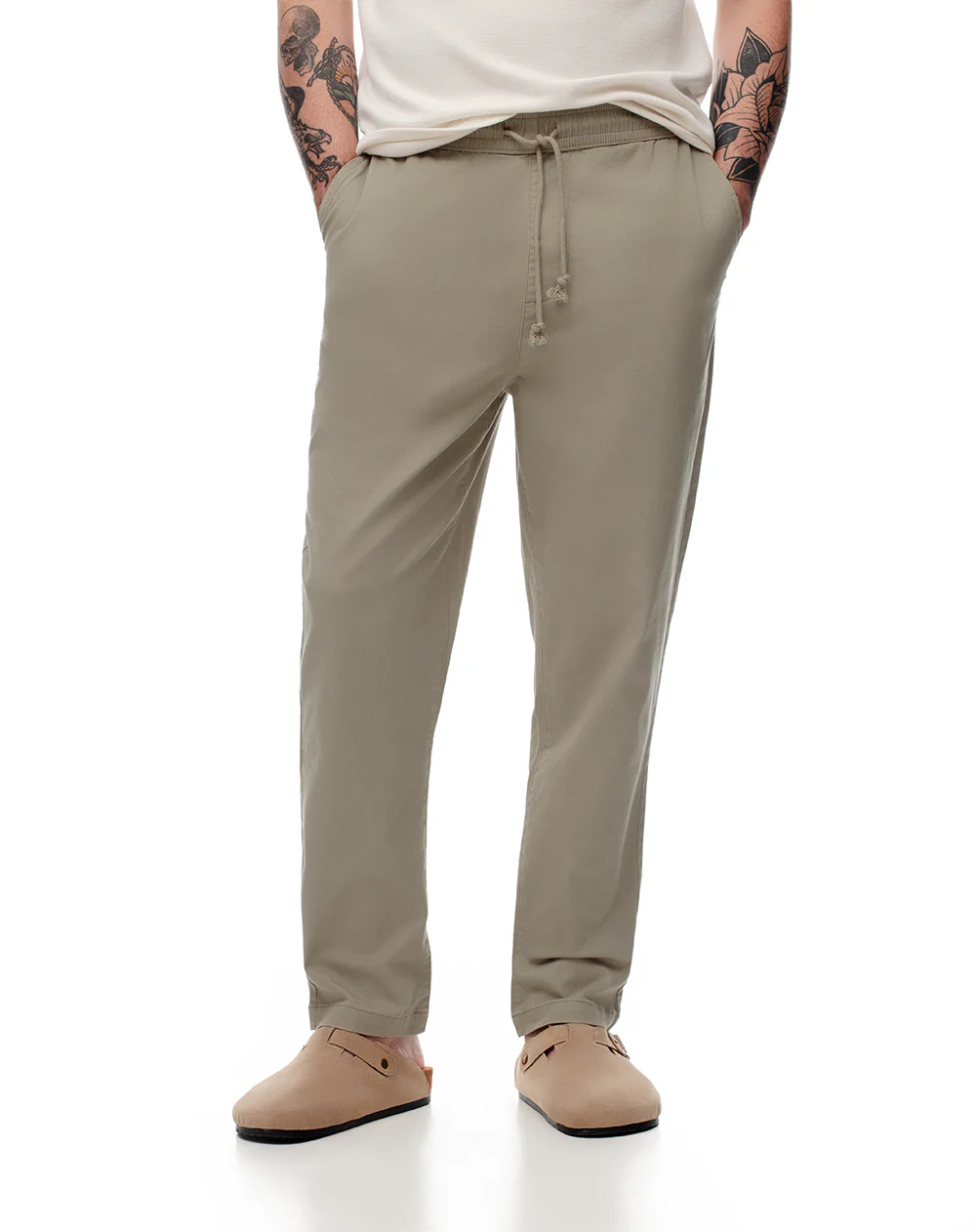 Pantalón regular drill algodón taupe hombre - Image 5