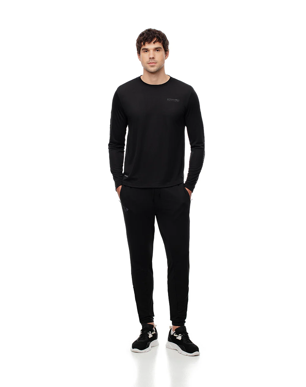 Pantalón deportivo control humedad negro hombre