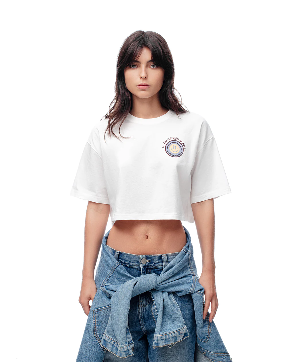 Camiseta crop regular algodón estampada mujer - Image 4