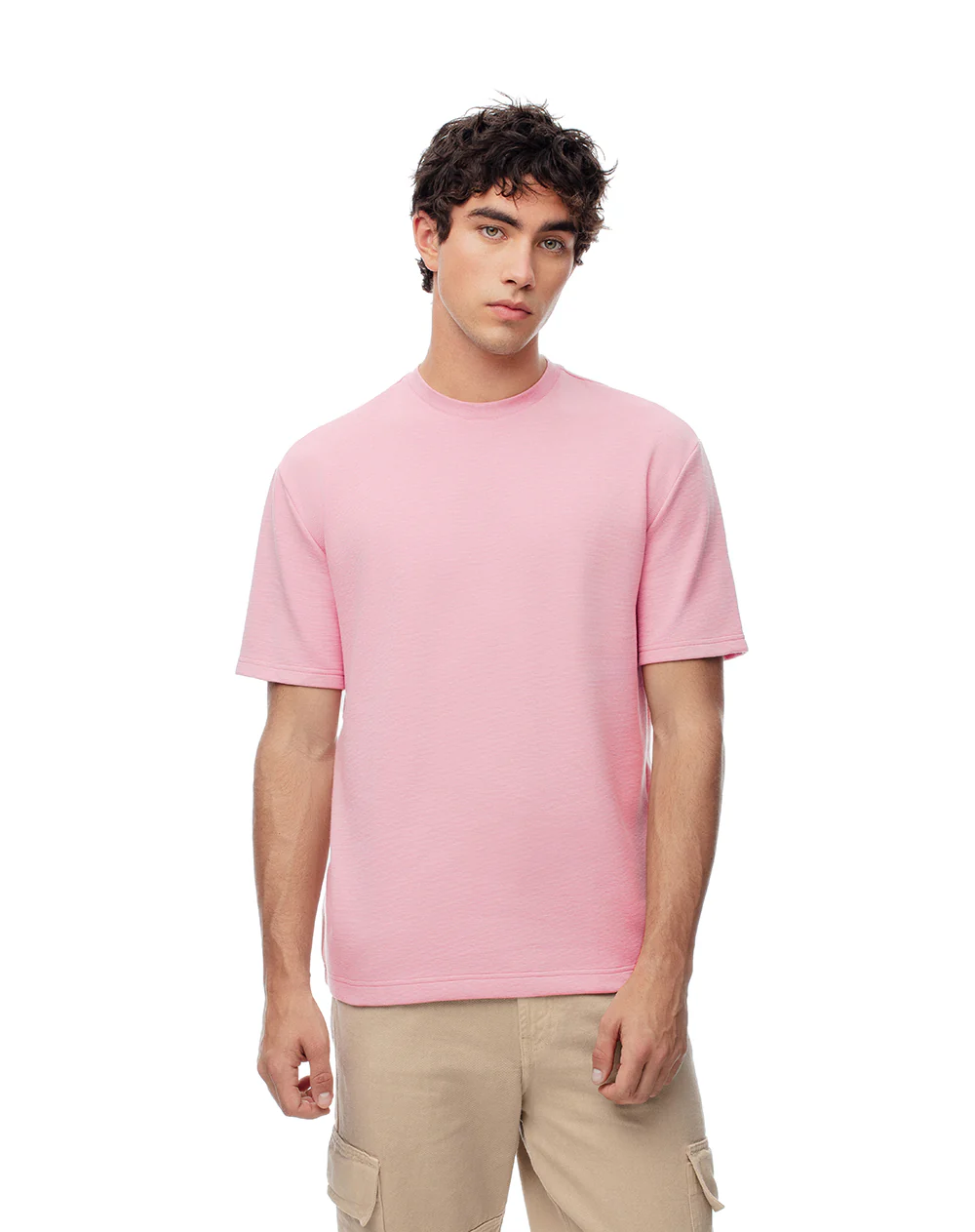 Camiseta regular palo rosa hombre