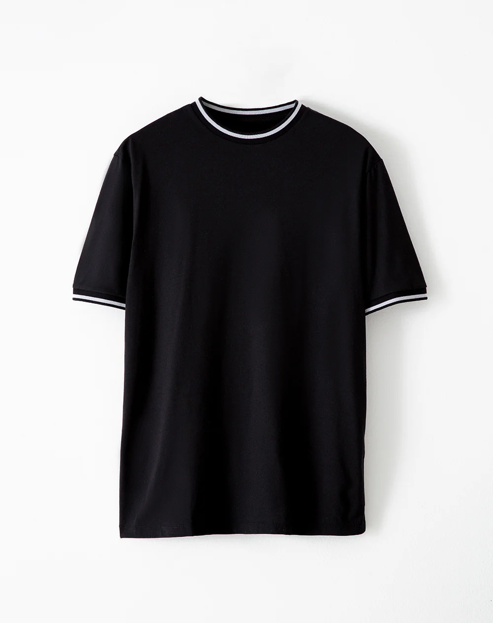 Camiseta regular algodón jersey negra hombre - Image 5