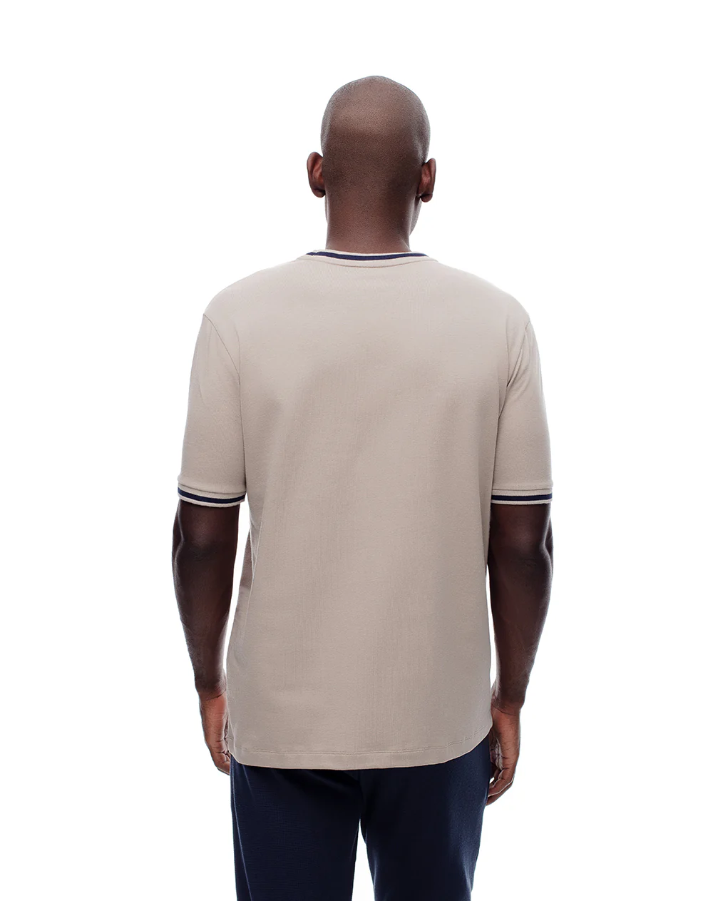 Camiseta relax algodón taupe hombre - Image 2