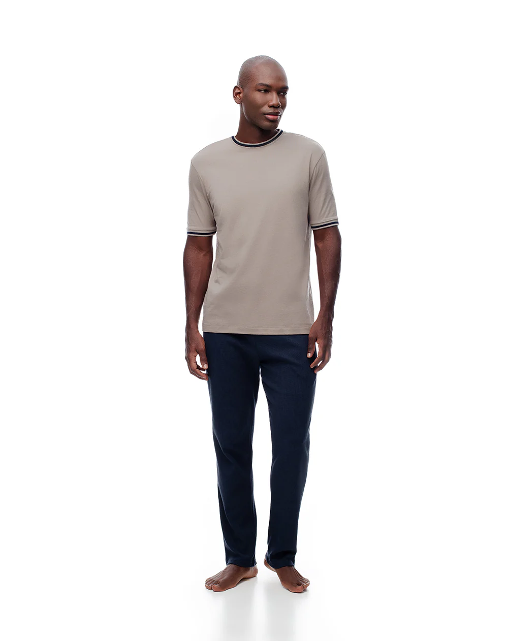 Camiseta relax algodón taupe hombre - Image 3