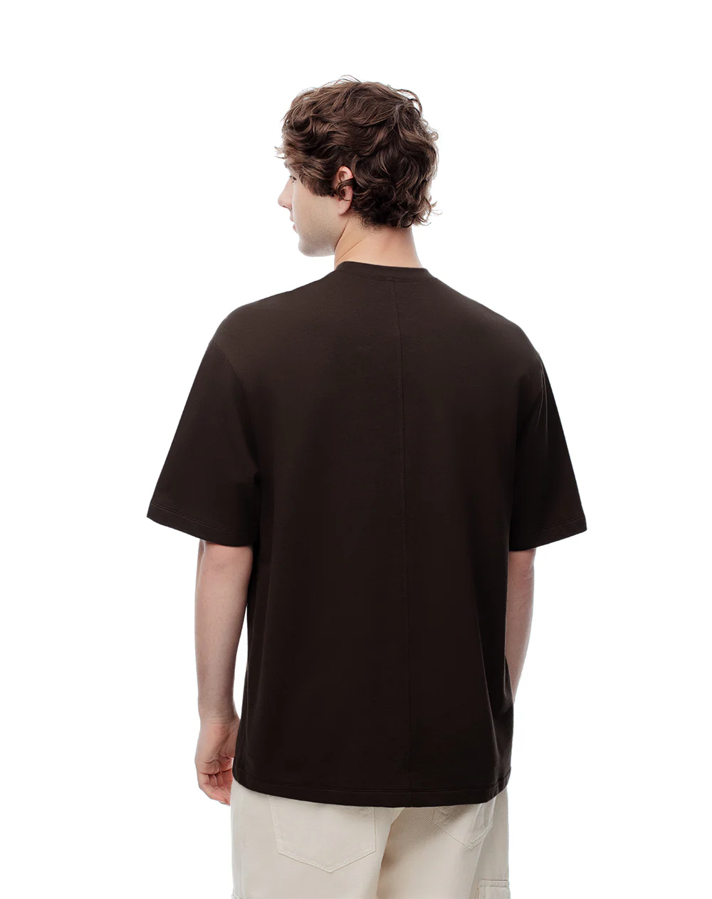 Camiseta oversize algodón chocolate estampada hombre - Image 2