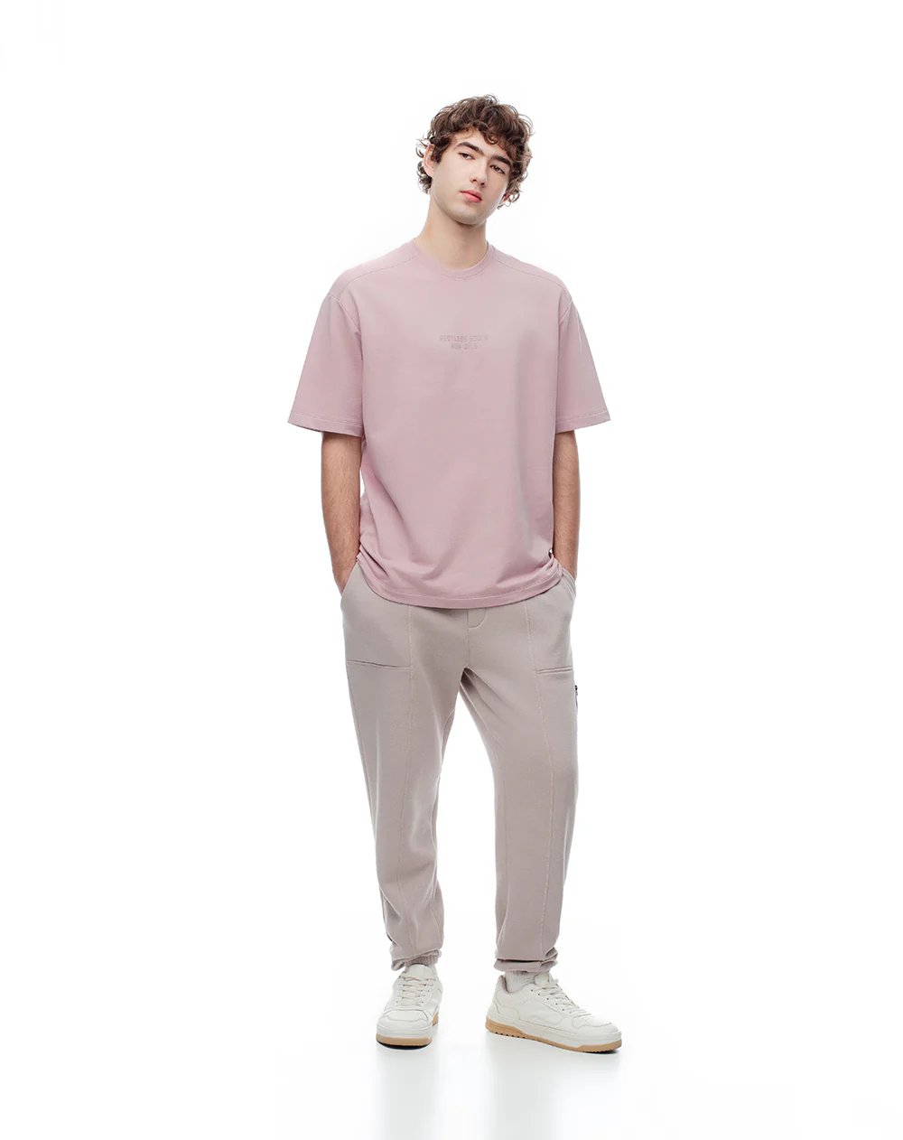 Camiseta oversize algodón palo rosa estampada hombre - Image 3