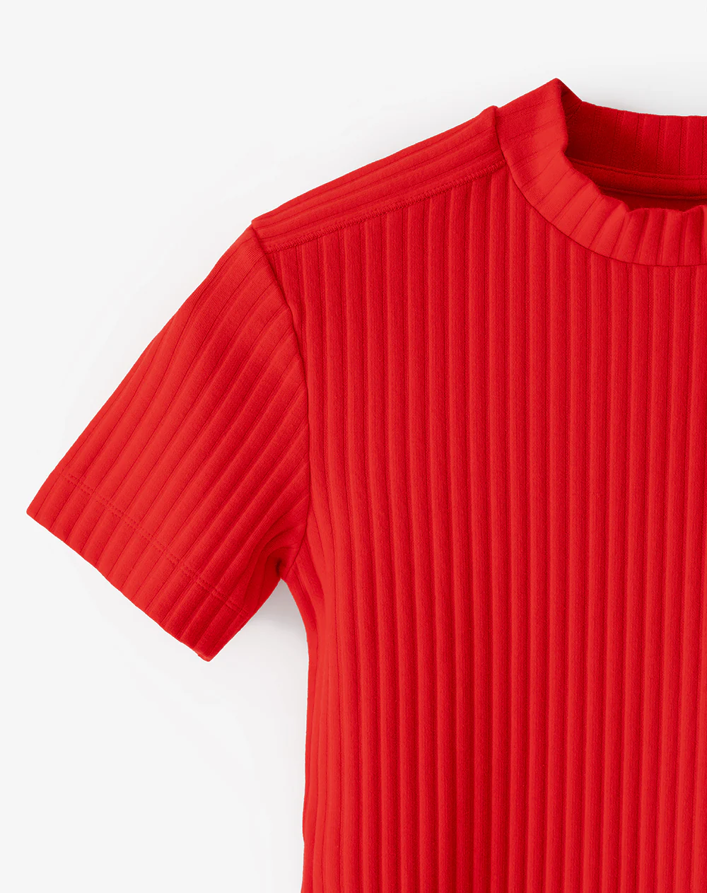 Camiseta crop slim algodón roja mujer - Image 6