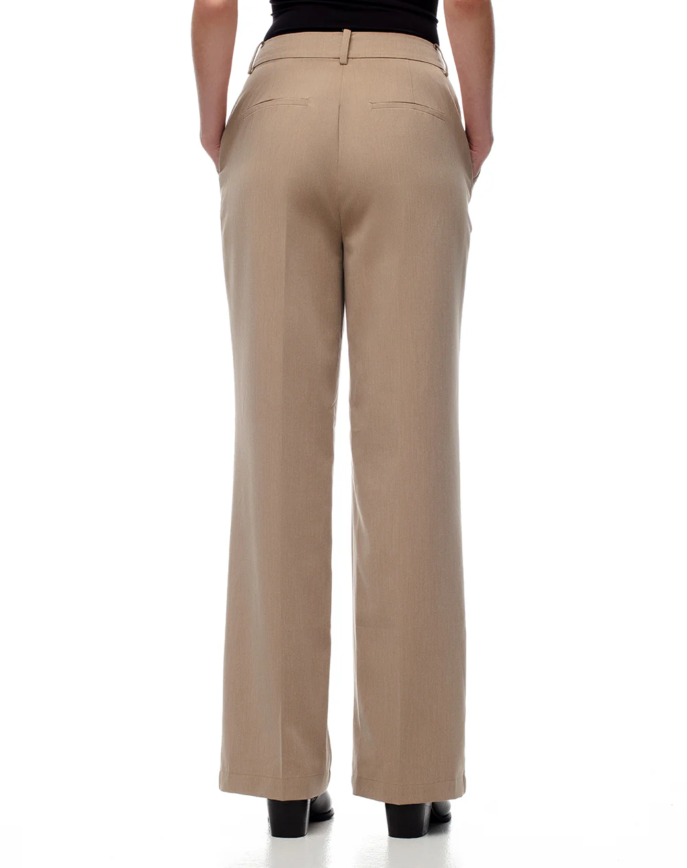 Pantalón wide leg tiro alto café mujer - Image 2