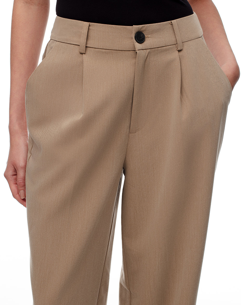 Pantalón wide leg tiro alto café mujer - Image 3