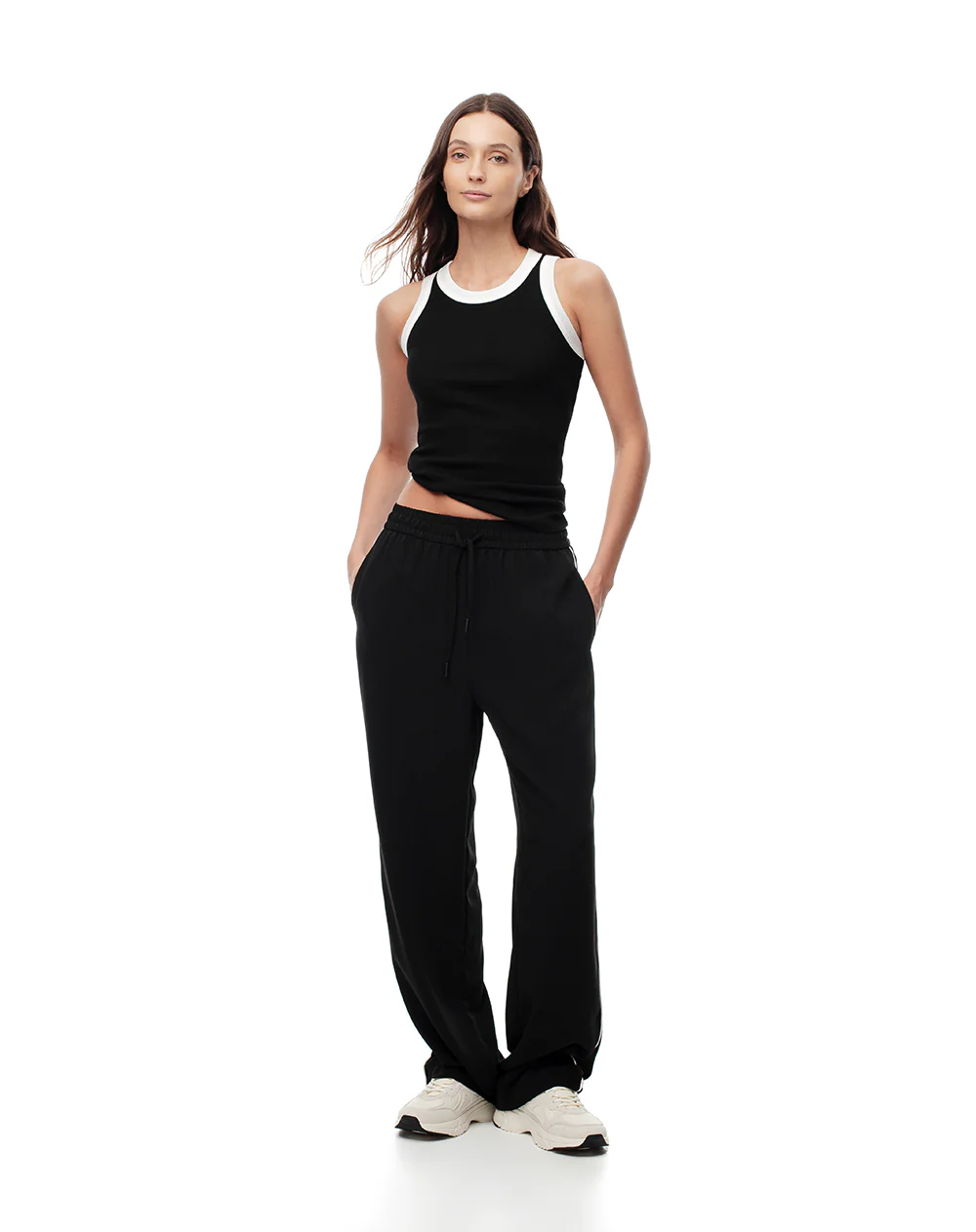 Camiseta esqueleto slim rib algodón negra mujer - Image 4